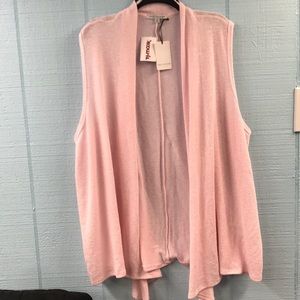 Soft pink women Plus size 1X Vest Wrap Sweater